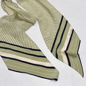 Echo Olive and Black Striped Scarf
